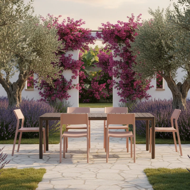 Set Tavolo "Tevere" Allungabile 150/210 cm con 6 Trill Bistrot "Made in Italy"