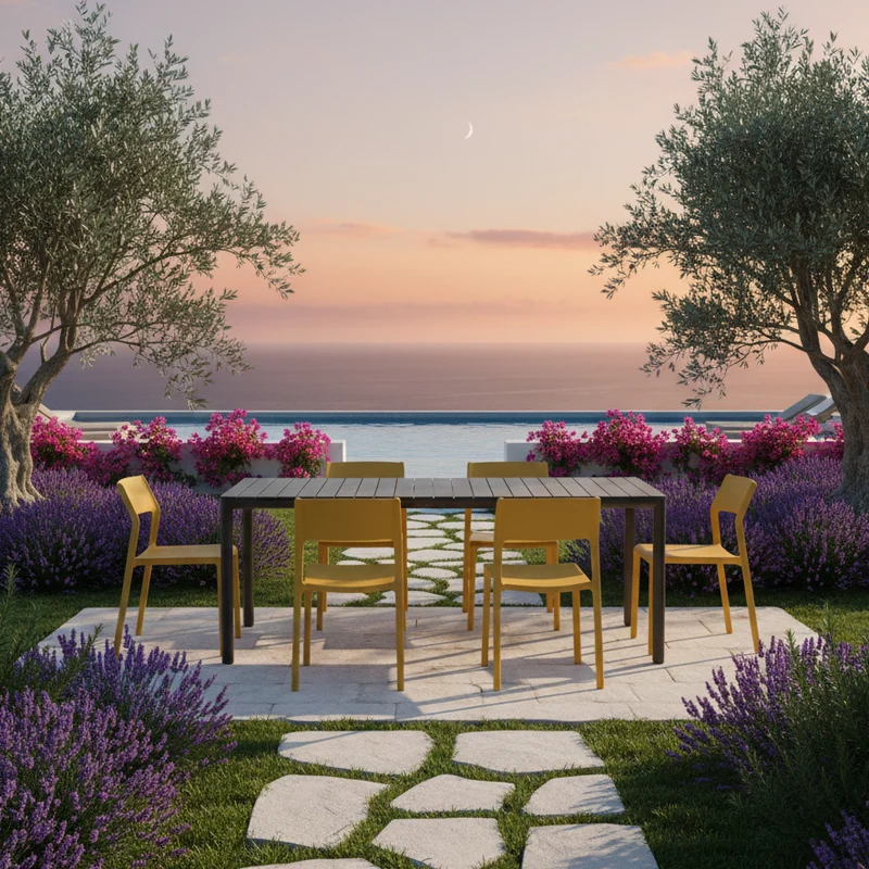 Set Tavolo "Tevere" Allungabile 150/210 cm con 6 Trill Bistrot "Made in Italy"
