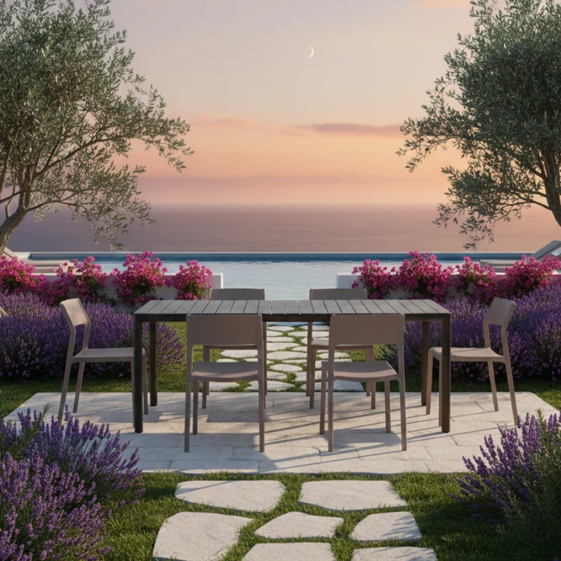 Set Tavolo "Tevere" Allungabile 150/210 cm con 6 Trill Bistrot "Made in Italy"