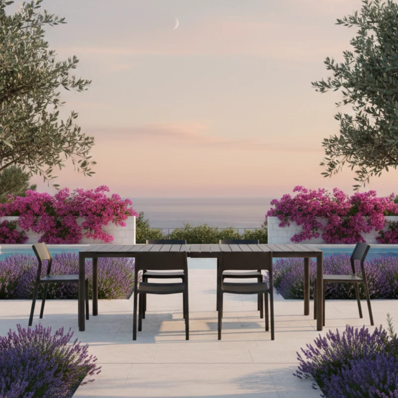 Set Tavolo "Tevere" Allungabile 150/210 cm con 6 Trill Bistrot "Made in Italy"