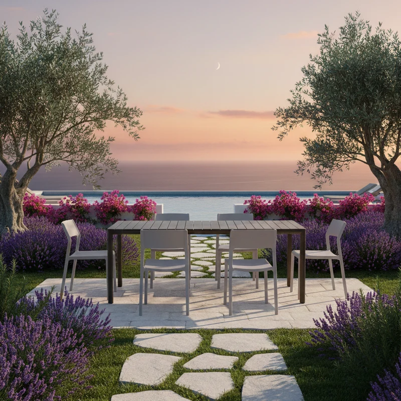 Set Tavolo "Tevere" Allungabile 150/210 cm con 6 Trill Bistrot "Made in Italy"