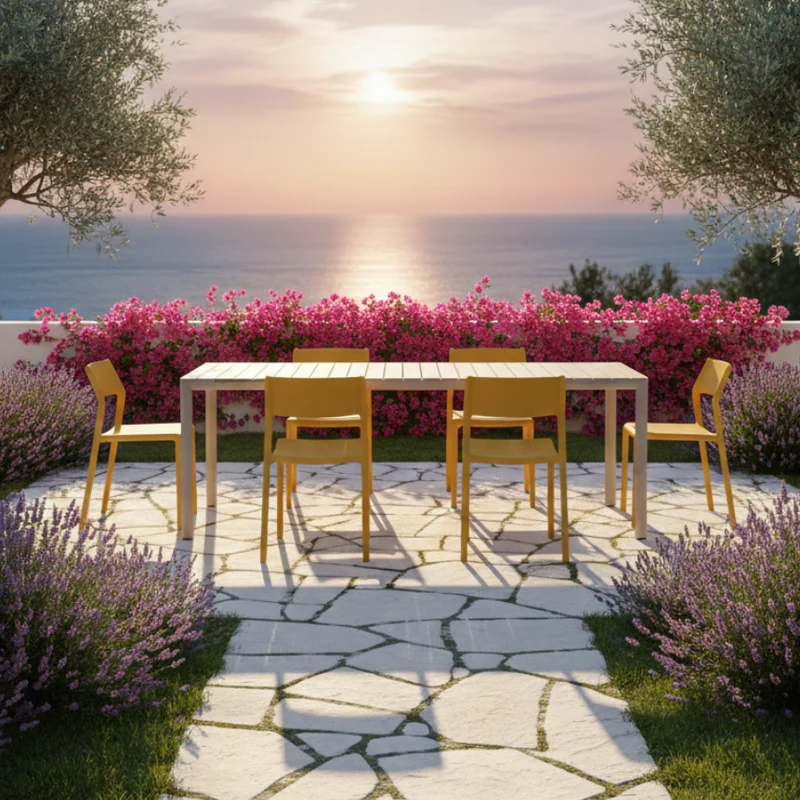 Set Tavolo "Tevere" Allungabile 150/210 cm con 6 Trill Bistrot "Made in Italy"