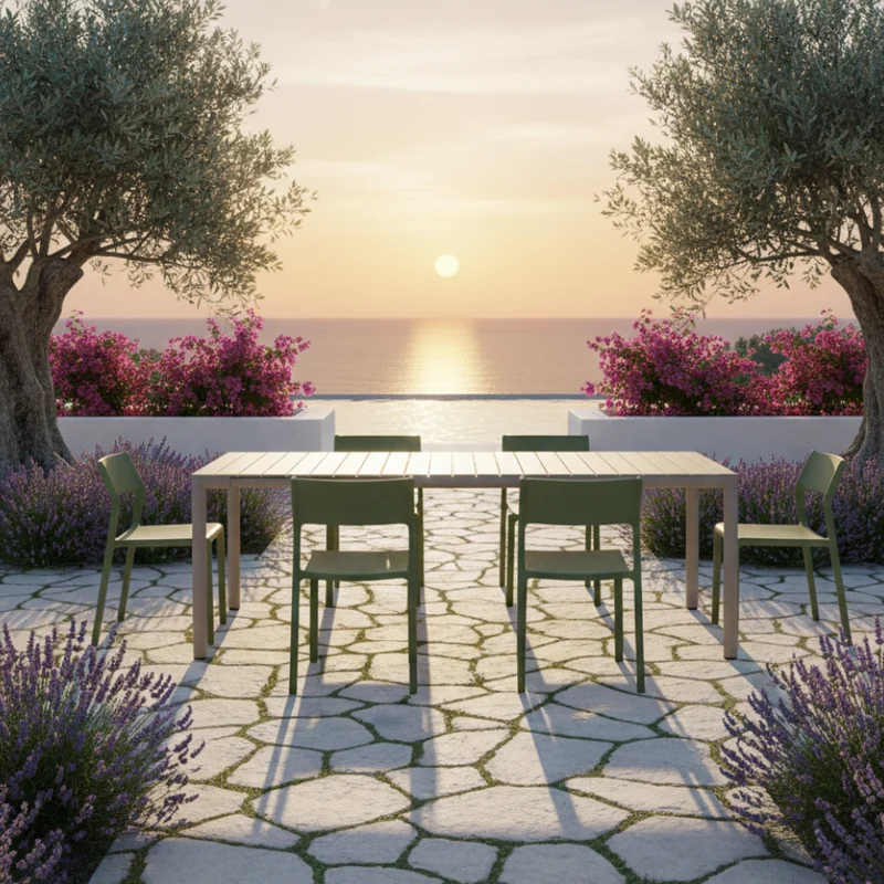 Set Tavolo "Tevere" Allungabile 150/210 cm con 6 Trill Bistrot "Made in Italy"