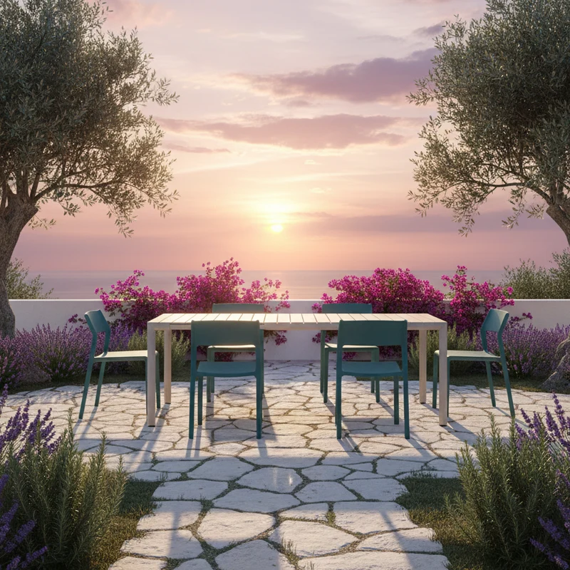 Set Tavolo "Tevere" Allungabile 150/210 cm con 6 Trill Bistrot "Made in Italy"