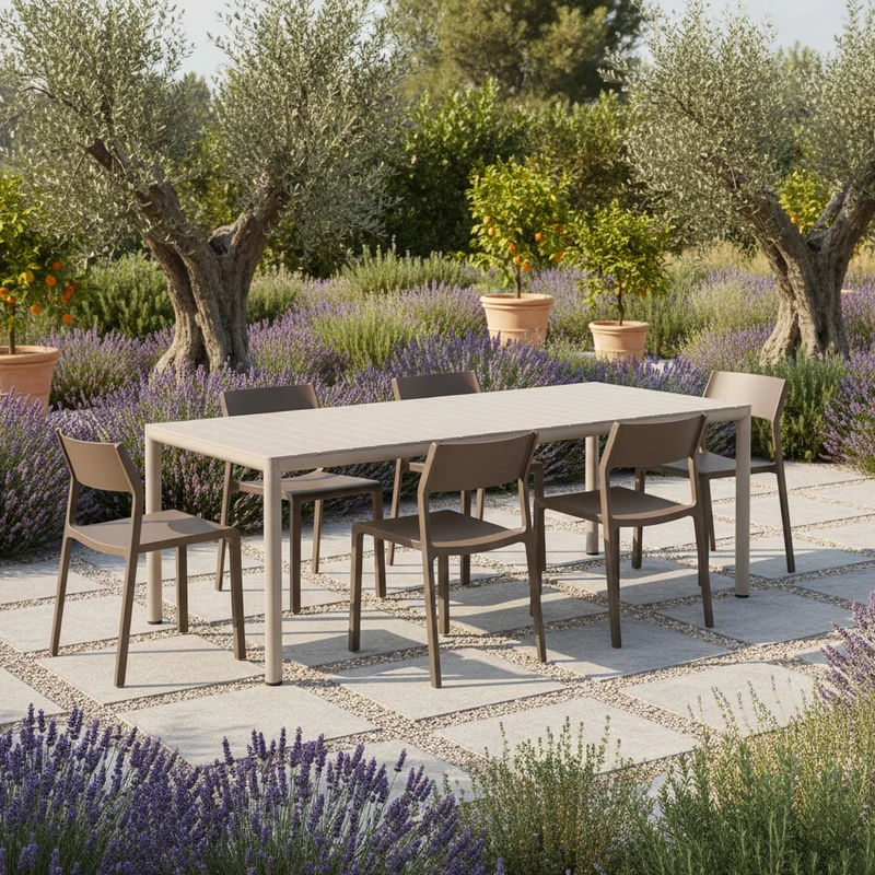 Set Tavolo "Tevere" Allungabile 150/210 cm con 6 Trill Bistrot "Made in Italy"