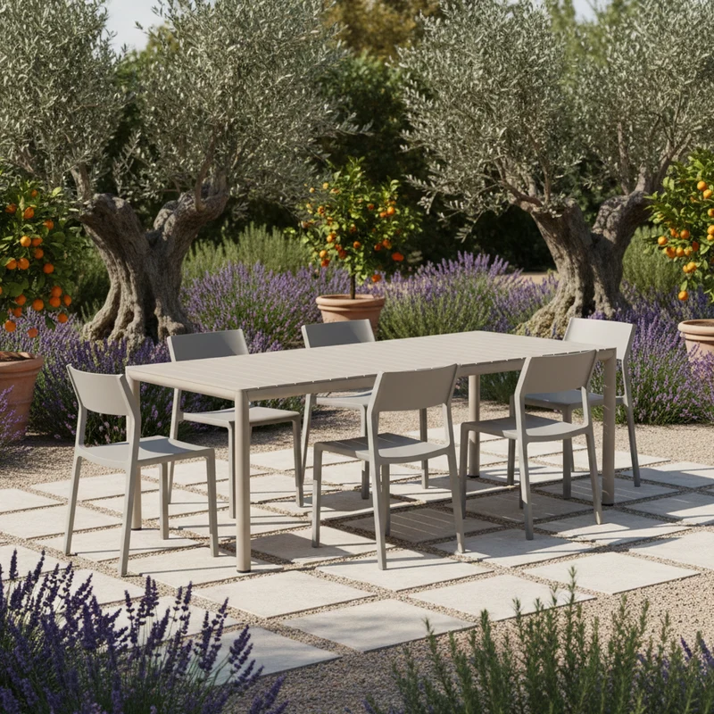 Set Tavolo "Tevere" Allungabile 150/210 cm con 6 Trill Bistrot "Made in Italy"