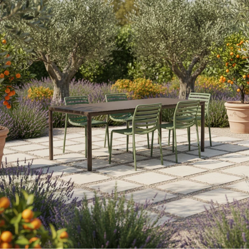 Set Tavolo "Tevere" Allungabile 150/210 cm con 6 sedie Doga "Made in Italy"