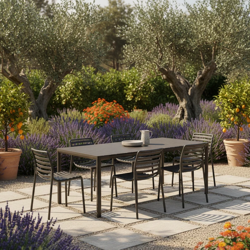 Set Tavolo "Tevere" Allungabile 150/210 cm con 6 sedie Doga "Made in Italy"