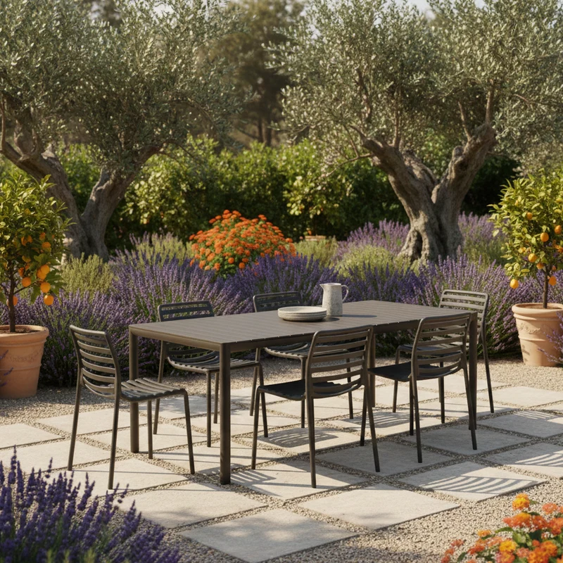 Set Tavolo "Tevere" Allungabile 150/210 cm con 6 sedie Doga "Made in Italy"