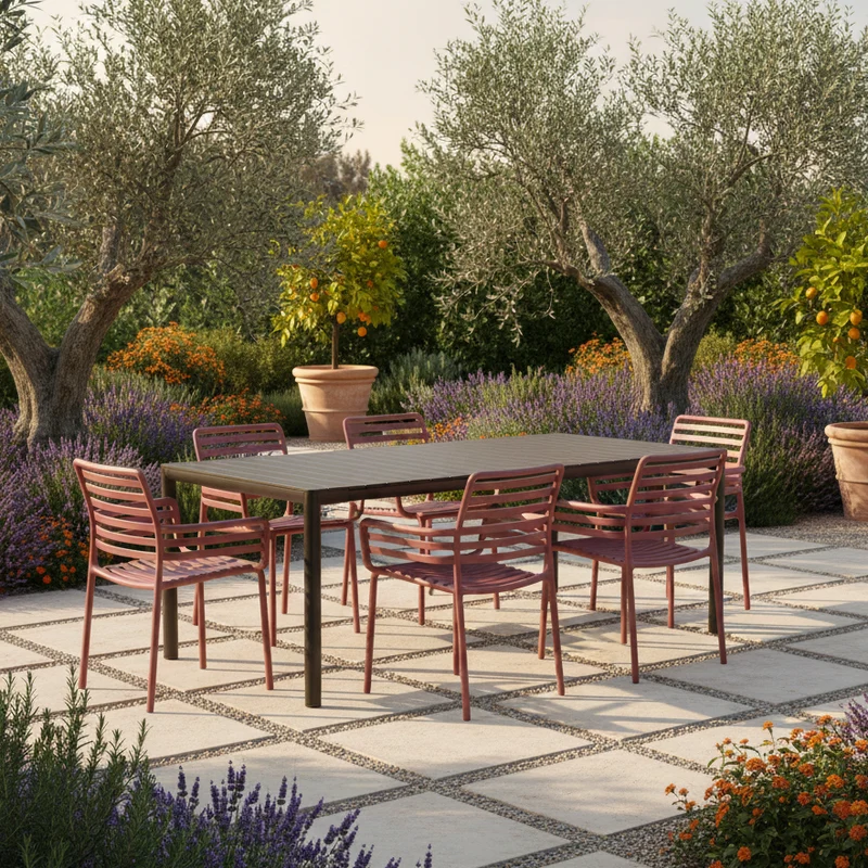 Set Tavolo "Tevere" Allungabile 150/210 cm con 6 sedie Doga "Made in Italy"