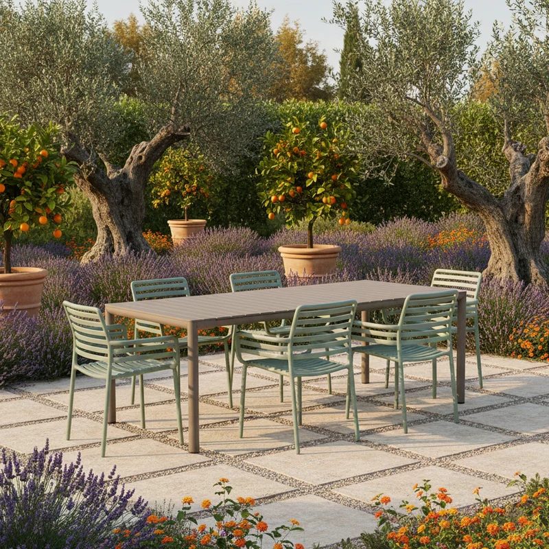 Set Tavolo "Tevere" Allungabile 150/210 cm con 6 sedie Doga "Made in Italy"