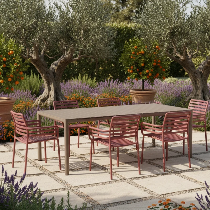 Set Tavolo "Tevere" Allungabile 150/210 cm con 6 sedie Doga "Made in Italy"
