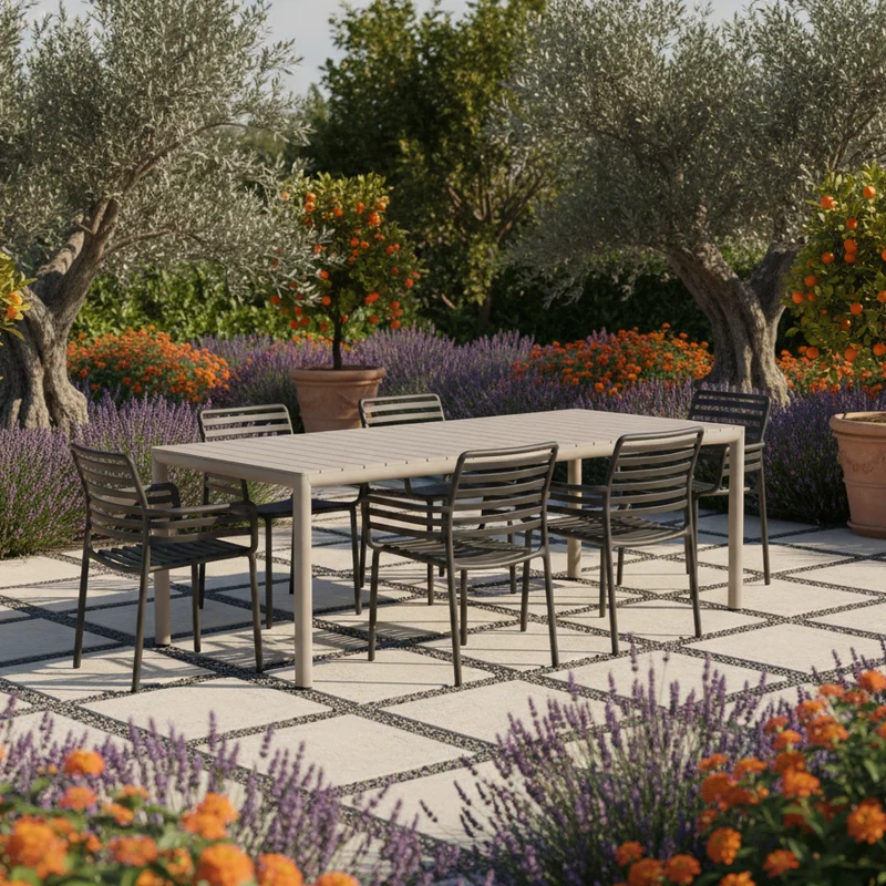 Set Tavolo "Tevere" Allungabile 150/210 cm con 6 sedie Doga "Made in Italy"