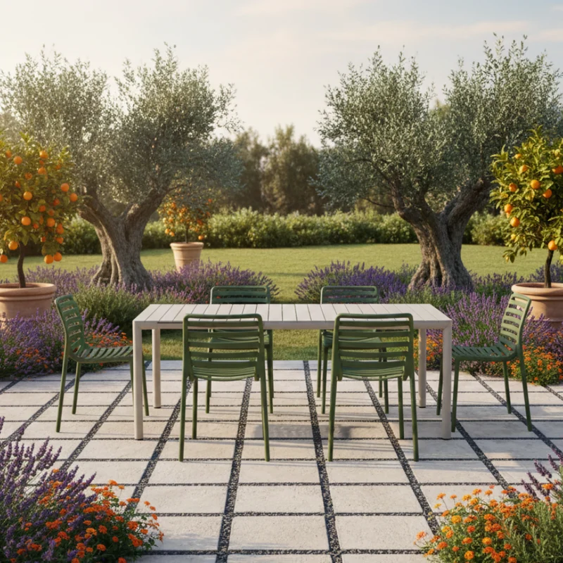 Set Tavolo "Tevere" Allungabile 150/210 cm con 6 sedie Doga "Made in Italy"