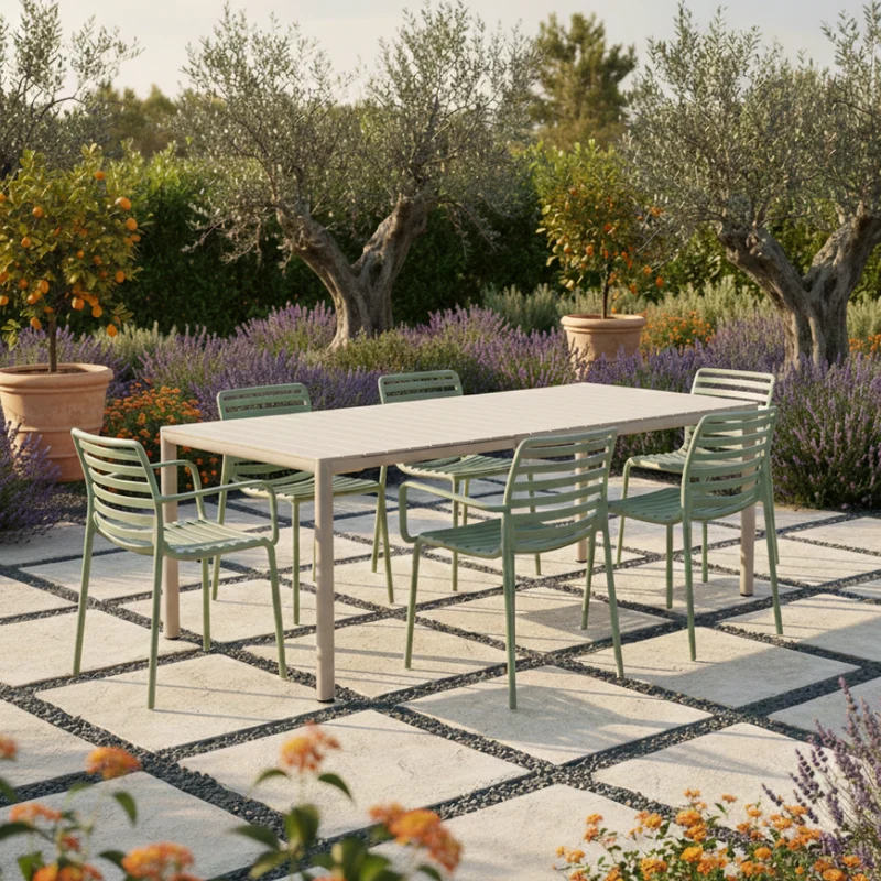 Set Tavolo "Tevere" Allungabile 150/210 cm con 6 sedie Doga "Made in Italy"