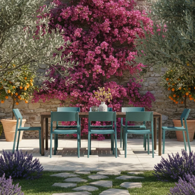 Set Tavolo "Tevere" Allungabile 210/280 cm con 6 sedie Trill Bistrot "Made in Italy"
