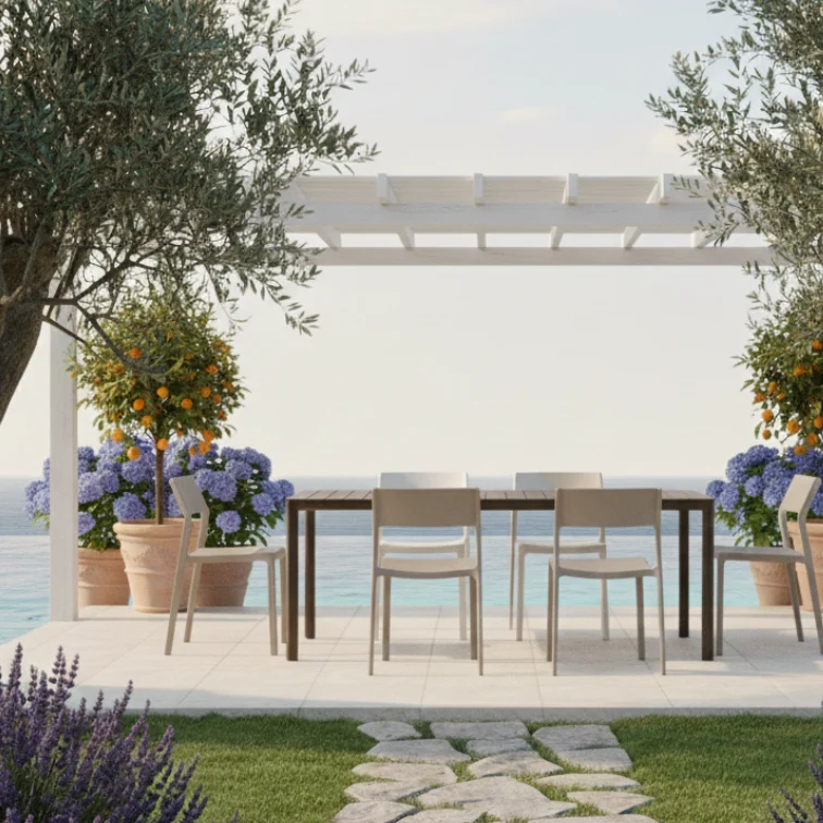 Set Tavolo "Tevere" Allungabile 210/280 cm con 6 sedie Trill Bistrot "Made in Italy"