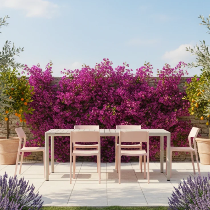 Set Tavolo "Tevere" Allungabile 210/280 cm con 6 sedie Trill Bistrot "Made in Italy"