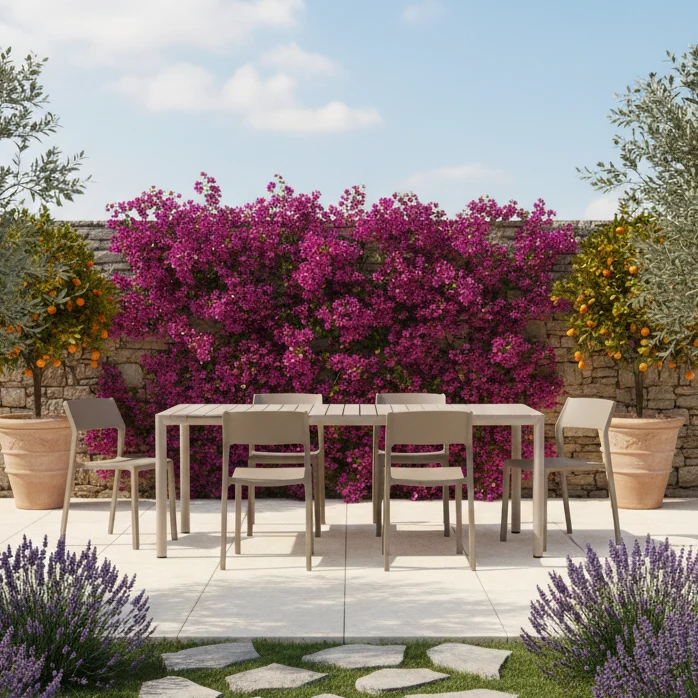 Set Tavolo "Tevere" Allungabile 210/280 cm con 6 sedie Trill Bistrot "Made in Italy"