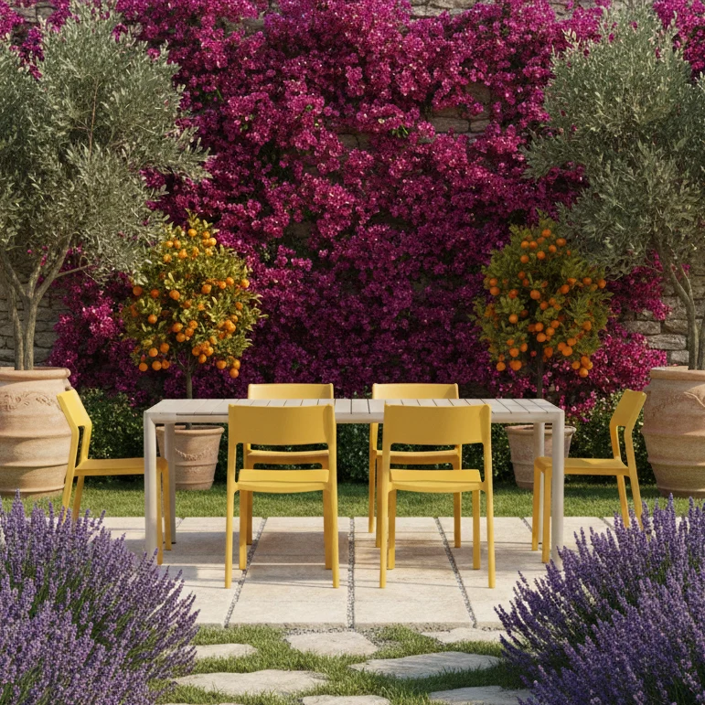 Set Tavolo "Tevere" Allungabile 210/280 cm con 6 sedie Trill Bistrot "Made in Italy"