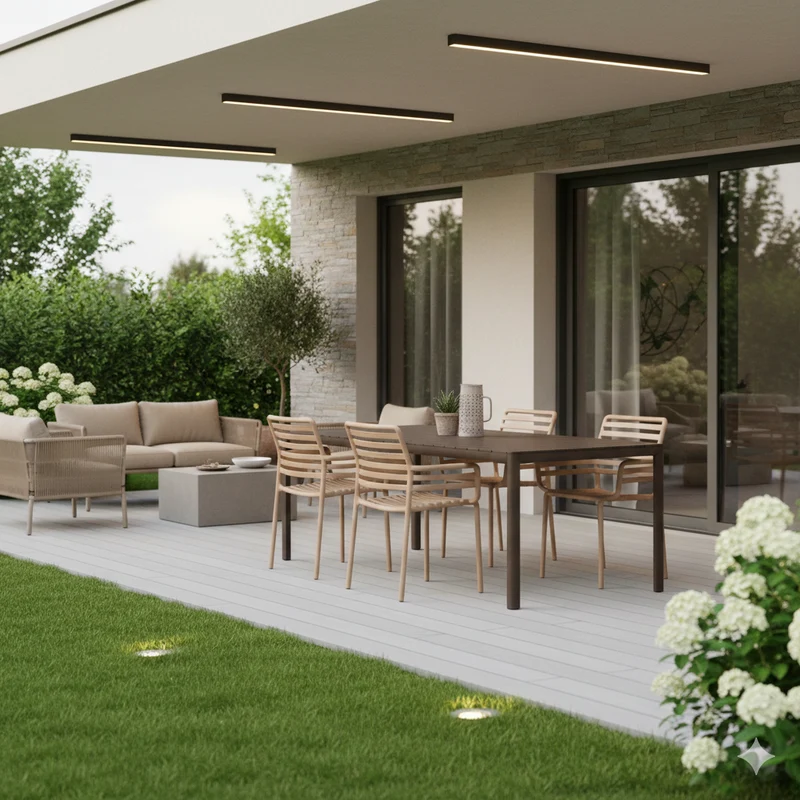 Set Tavolo "Tevere" Allungabile 210/280 cm con 6 sedie Doga "Made in Italy"