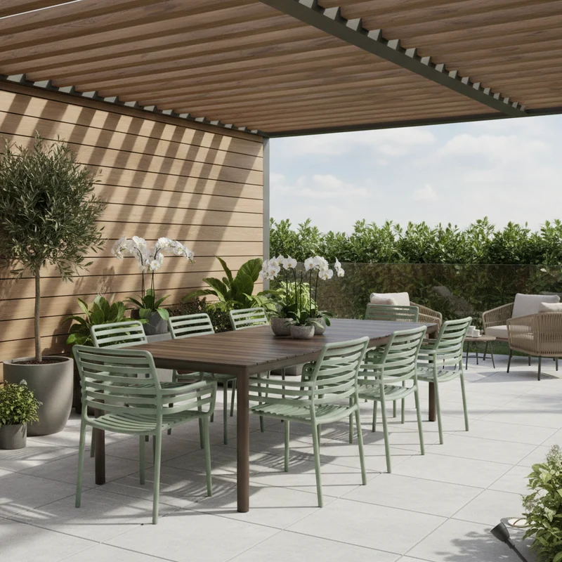 Set Tavolo "Tevere" Allungabile 210/280 cm con 6 sedie Doga "Made in Italy"