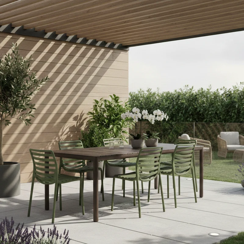 Set Tavolo "Tevere" Allungabile 210/280 cm con 6 sedie Doga "Made in Italy"