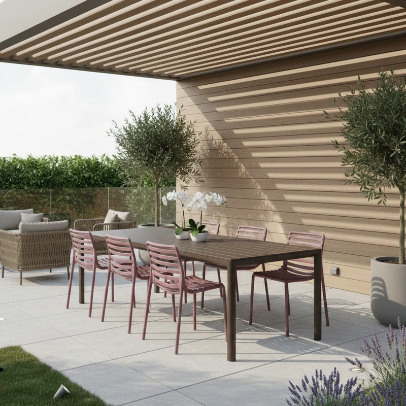Set Tavolo "Tevere" Allungabile 210/280 cm con 6 sedie Doga "Made in Italy"