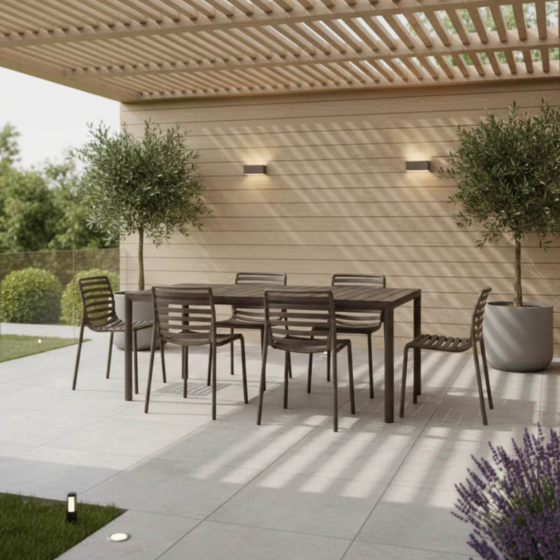 Set Tavolo "Tevere" Allungabile 210/280 cm con 6 sedie Doga "Made in Italy"