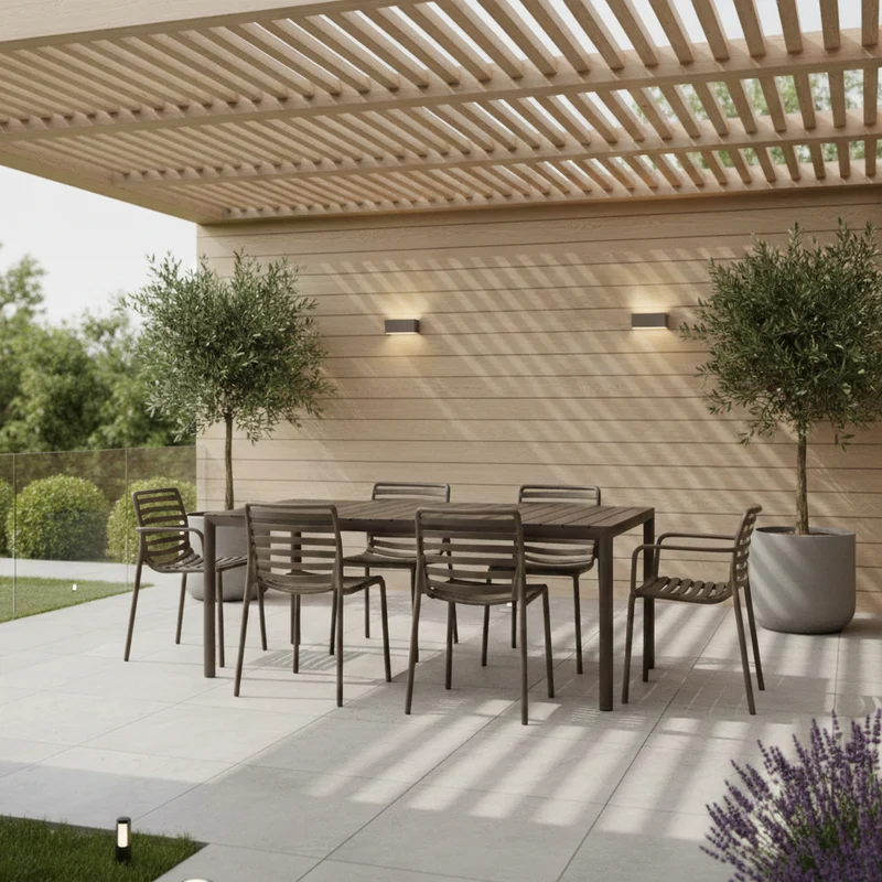 Set Tavolo "Tevere" Allungabile 210/280 cm con 6 sedie Doga "Made in Italy"