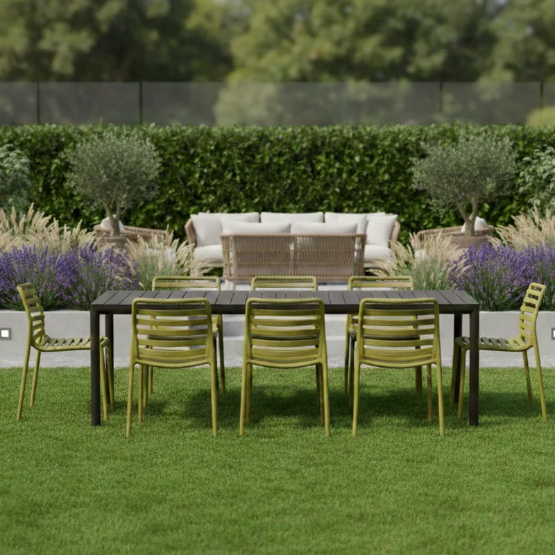 Set Tavolo "Tevere" Allungabile 210/280 cm con 6 sedie Doga "Made in Italy"