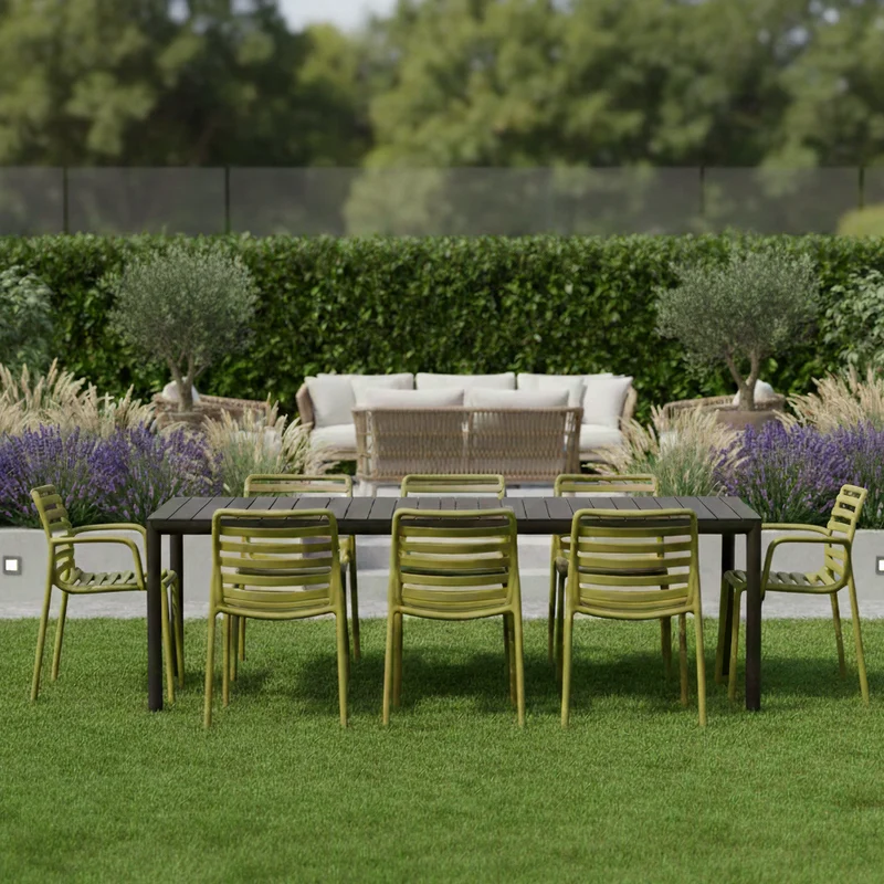 Set Tavolo "Tevere" Allungabile 210/280 cm con 6 sedie Doga "Made in Italy"