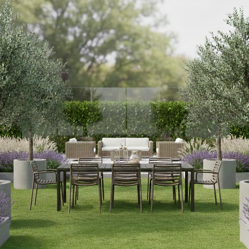 Set Tavolo "Tevere" Allungabile 210/280 cm con 6 sedie Doga "Made in Italy"