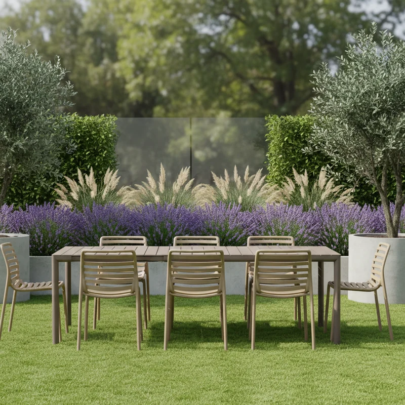 Set Tavolo "Tevere" Allungabile 210/280 cm con 6 sedie Doga "Made in Italy"