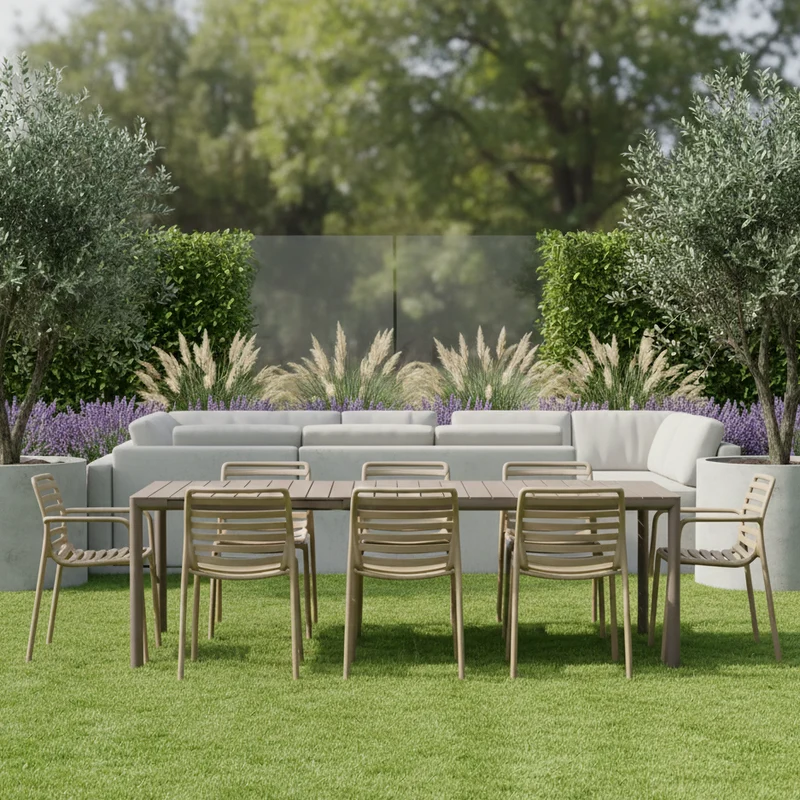 Set Tavolo "Tevere" Allungabile 210/280 cm con 6 sedie Doga "Made in Italy"