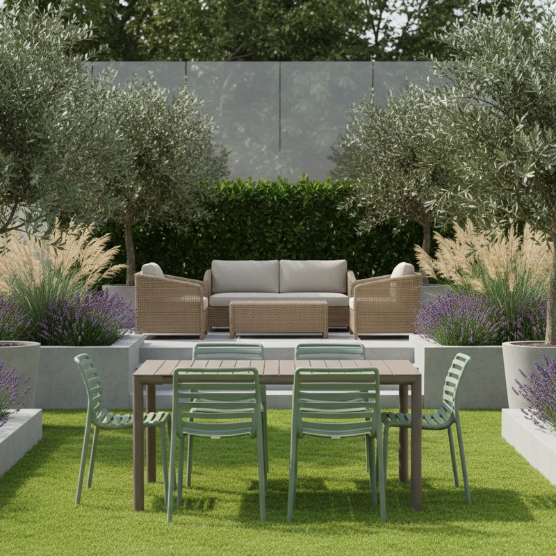 Set Tavolo "Tevere" Allungabile 210/280 cm con 6 sedie Doga "Made in Italy"