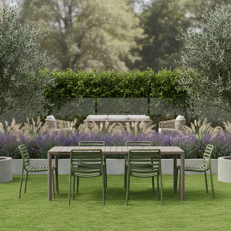 Set Tavolo "Tevere" Allungabile 210/280 cm con 6 sedie Doga "Made in Italy"