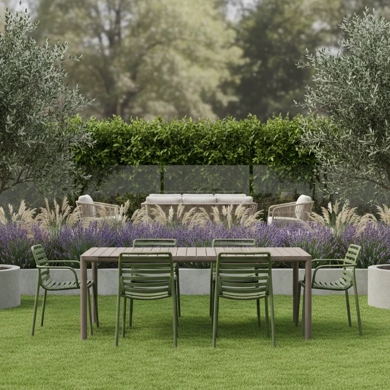 Set Tavolo "Tevere" Allungabile 210/280 cm con 6 sedie Doga "Made in Italy"