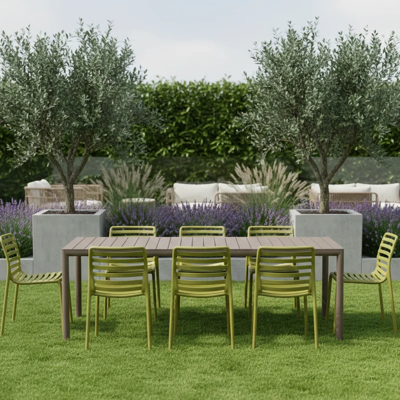 Set Tavolo "Tevere" Allungabile 210/280 cm con 6 sedie Doga "Made in Italy"