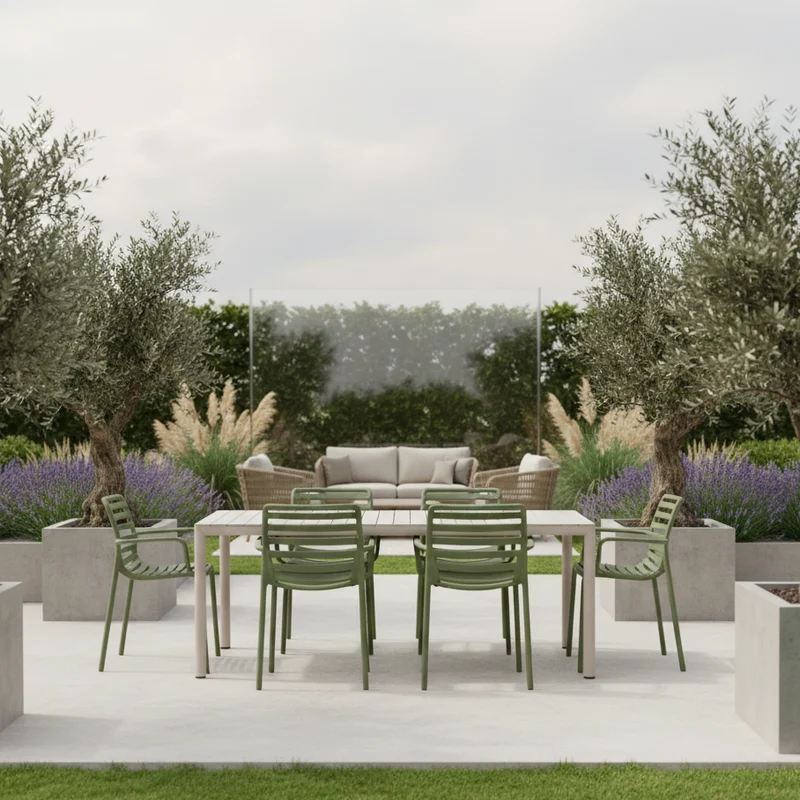 Set Tavolo "Tevere" Allungabile 210/280 cm con 6 sedie Doga "Made in Italy"