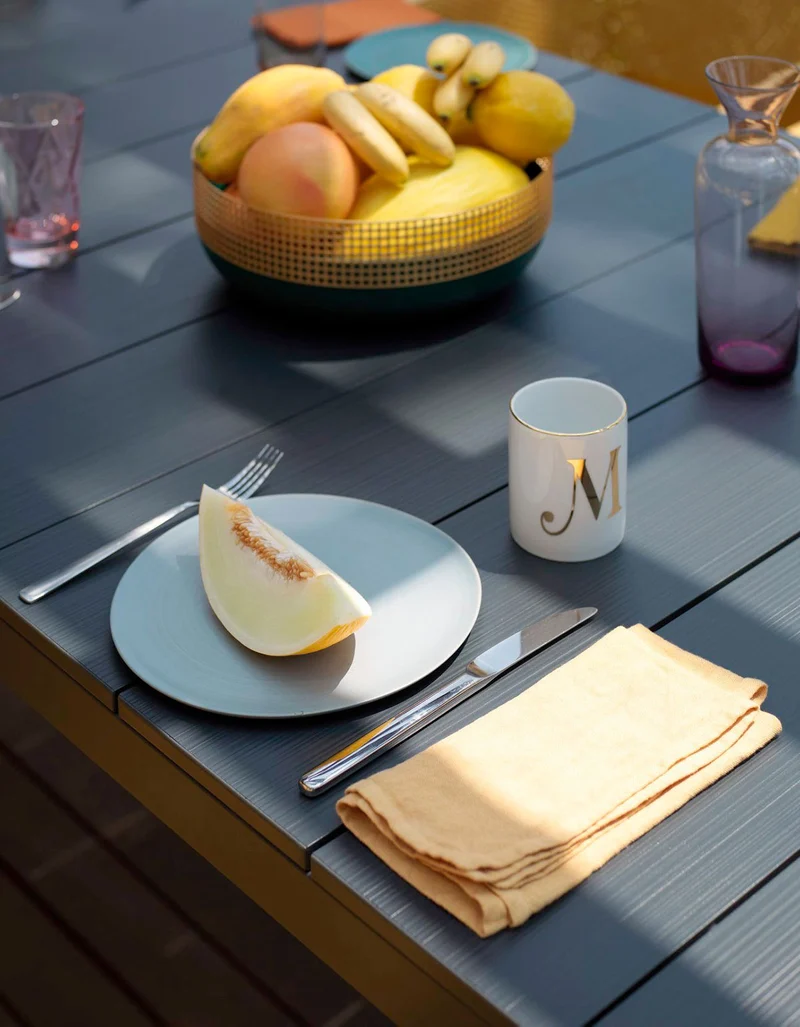 Set tavolo Rio allungabile 140-210 con 8 sedie Net per esterno e giardino