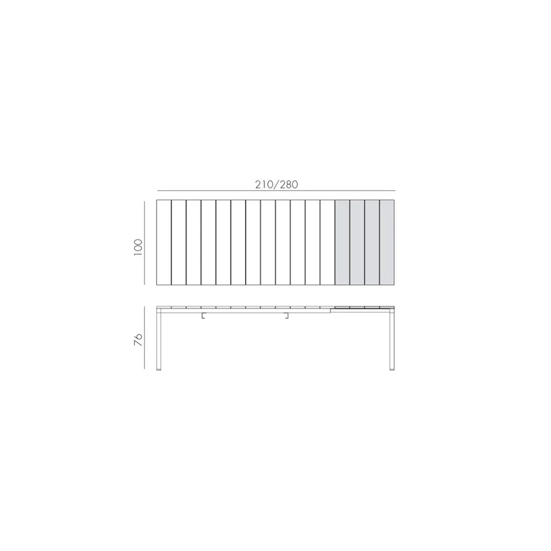 Set tavolo Rio Allungabile 210-280 cm con 6 sedie Net per esterno e giardino
