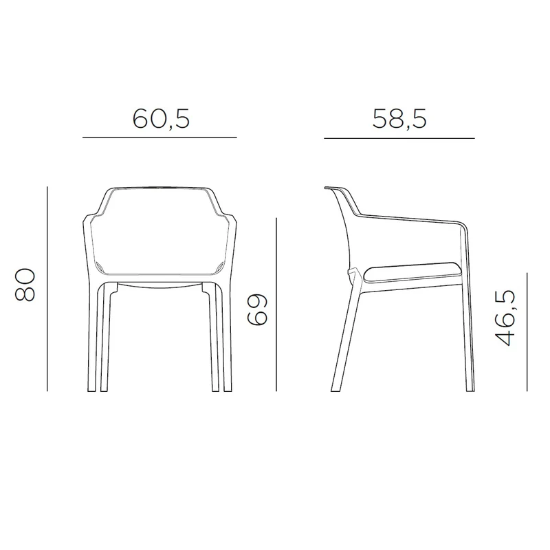 Set tavolo Rio Allungabile 210-280 cm con 6 sedie Net per esterno e giardino