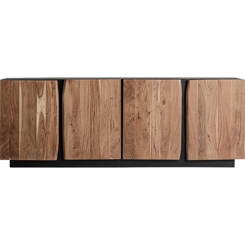 Credenza Art Déco in Legno Nero e Ferro