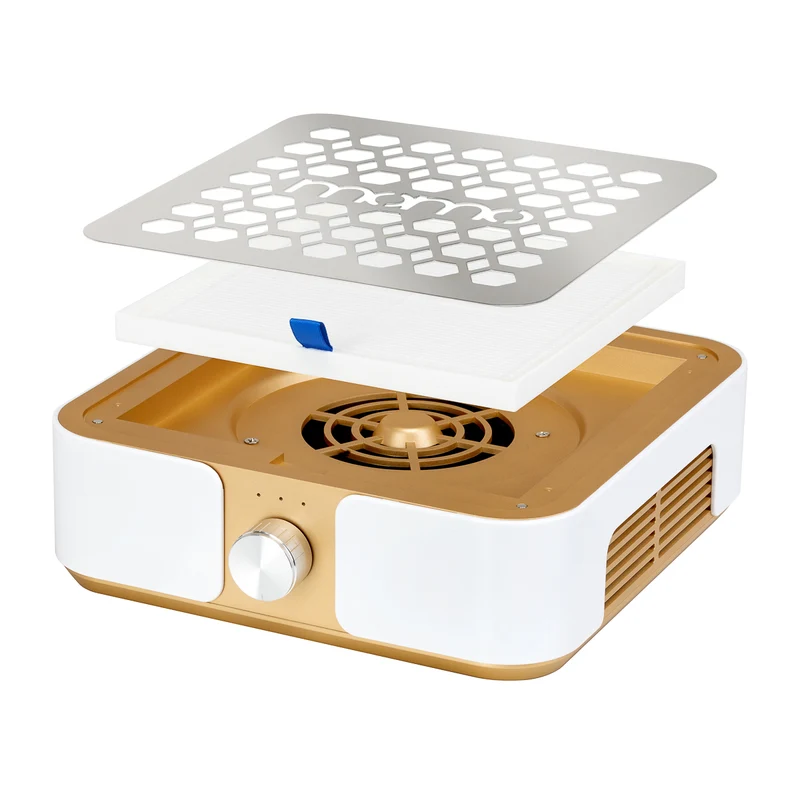 Aspiratore Polvere per Unghie Professionale | MOMO P30 (Bianco-Oro)