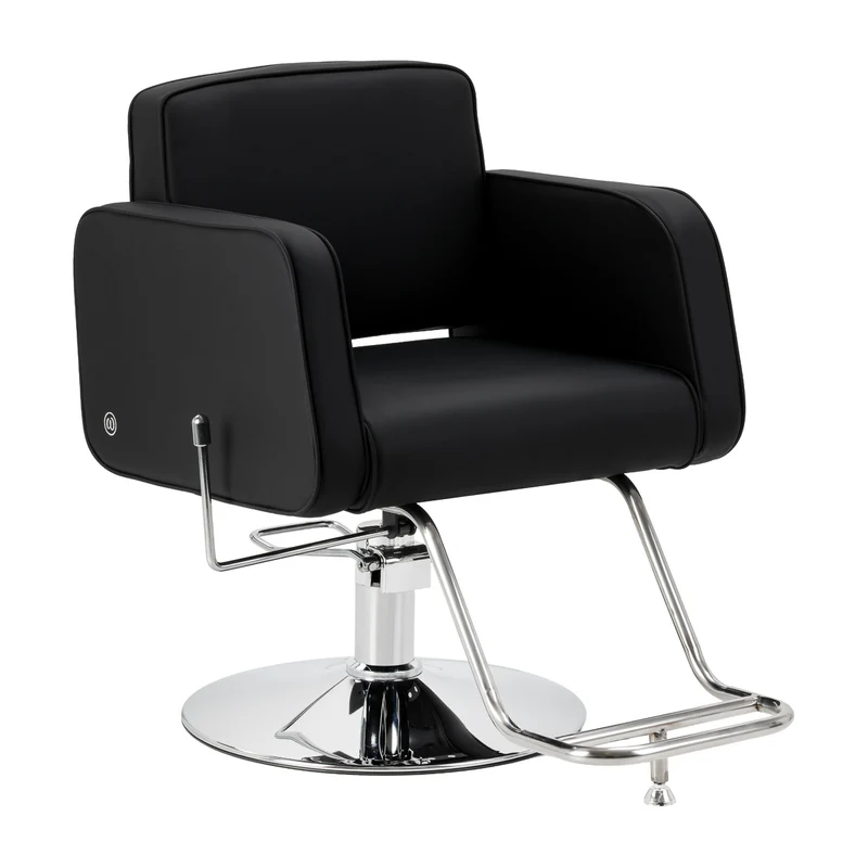 Poltrona da Parrucchiere Ergonomica con Sollevamento Idraulico | ANDROMEDA (Nero)
