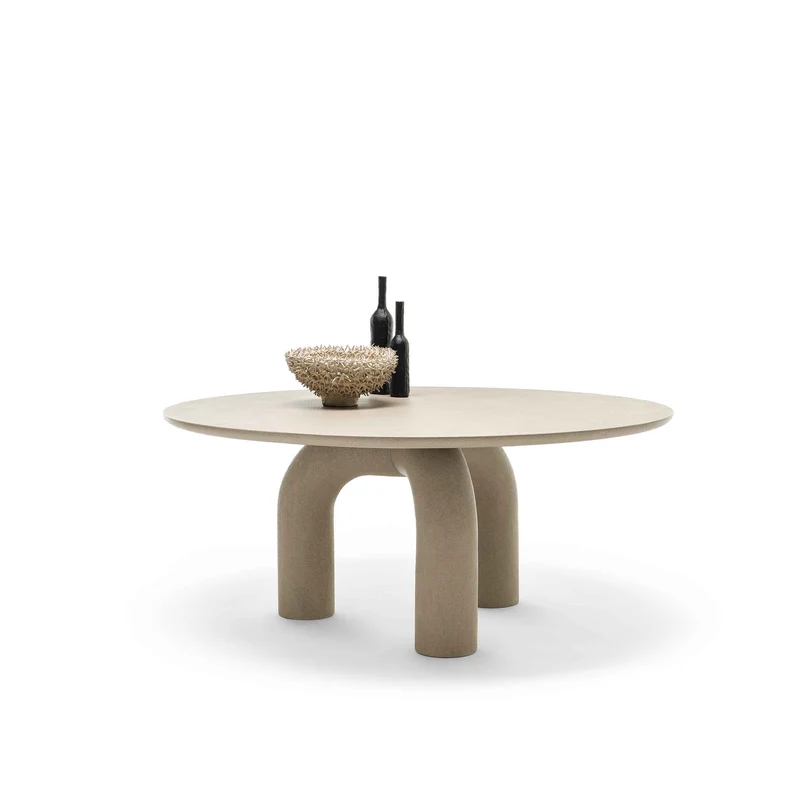 Wood Round Dining Table ELEPHANTE by Marcantonio for Mogg