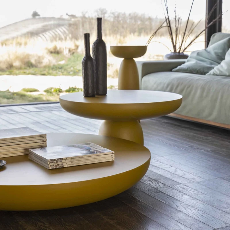 Wood Round Coffee Table OLO WOOD & COLOURS by Antonio Facco for Mogg