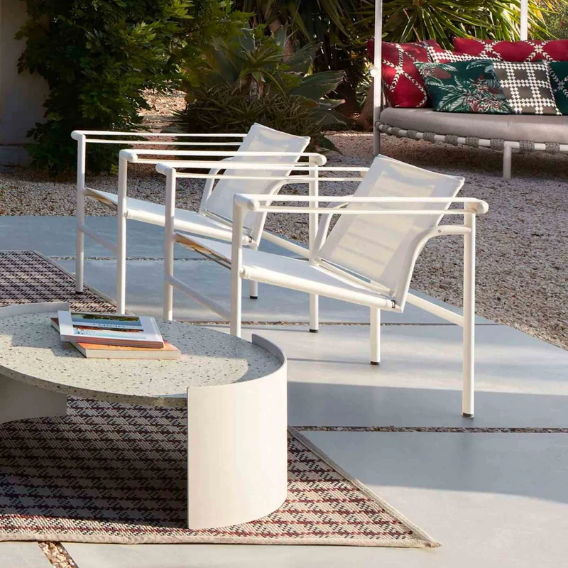 Outdoor Armchair - "1, Fauteuil à dossier basculant", designed by Charlotte Perriand, Le Corbusier, Pierre Jeanneret for Cassina