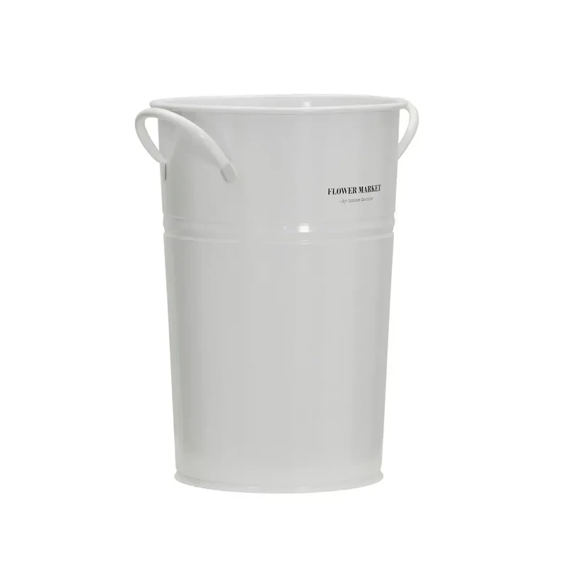 Flower market bloempot wit metaal 37cm